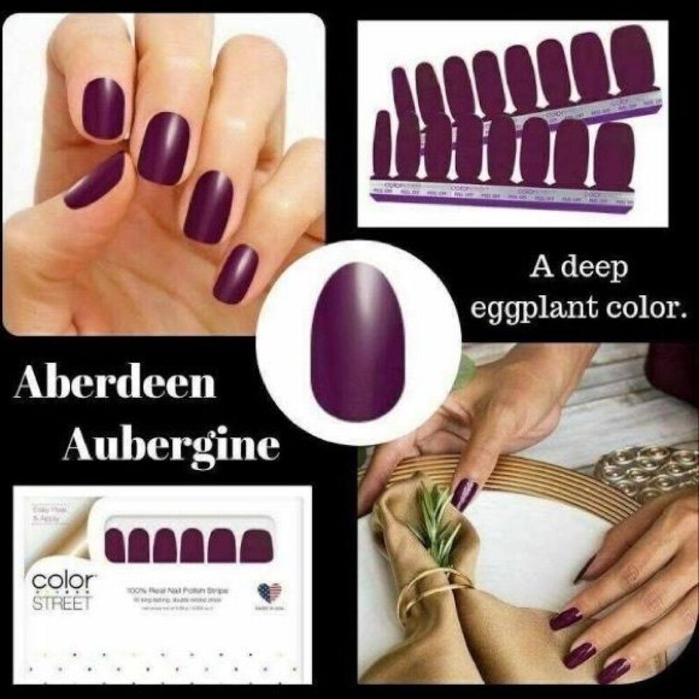 Aberdeen Aubergine Color Street Nail Polish Strips